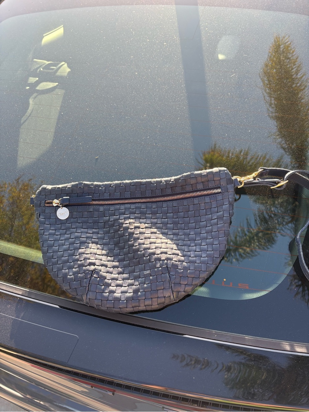 Woven Black Crossbody Belt Bag - Clare V